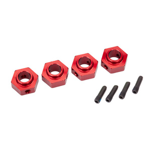 TRAXXAS 8269R Wheel hubs, 12mm hex, 6061-T6 aluminum (red-anodized) (4)