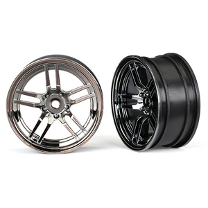 TRAXXAS 8371: Wheels, 1.9" split-spoke (black chrome) (front) (2)