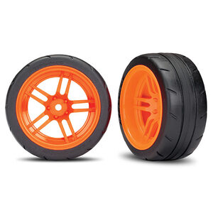 TRAXXAS 8374A: Tires and wheels, assembled, glued (extra wide, rear) (2) (VXL rated)