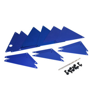TRAXXAS 8434X: Tube chassis, inner panels, aluminum (blue-anodized) (front (2)/ wheel well (4)/ middle (4)/ rear (2))
