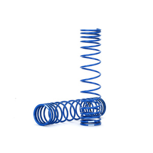 TRAXXAS 8444A: Spring, shock, front (blue) (GTR) (progressive, 0.833 rate, white stripe) (2)