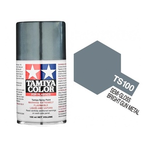 Tamiya TS-100 Semi-Gloss Bright Gun Metal Lacquer Spray  85100
