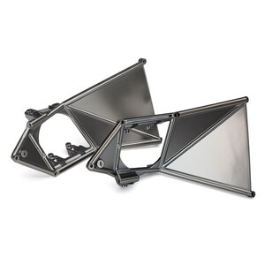 TRAXXAS 8534X: Mounts, suspension arm, upper (front) (left & right) (satin black chrome-plated)