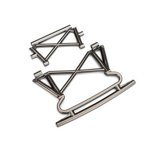 TRAXXAS 8535X Bumper, front/ bumper support (satin black chrome-plated)