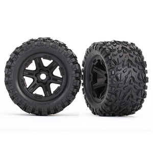 Tires & wheels, assembled, glued (black wheels, Talon EXT tires, foam inserts) (2) (17mm splined) (TSM rated) #8672