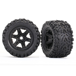 Tires & wheels, assembled, glued (black wheels, Talon EXT tires, foam inserts) (2) (17mm splined) (TSM rated) 8672