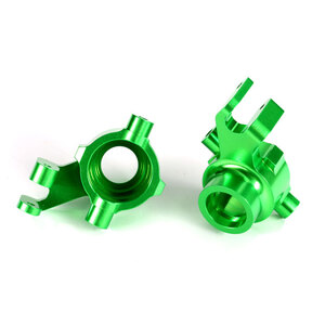 TRAXXAS 8937G: Steering blocks, 6061-T6 aluminum (green-anodized), left & right