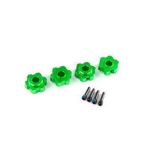 TRAXXAS 8956G Wheel hubs, hex, aluminium (green-anodized) (4)