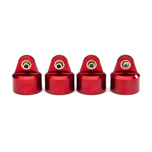 TRAXXAS 8964R Shock caps, aluminum (red-anodized), GT-Maxx® shocks (4)