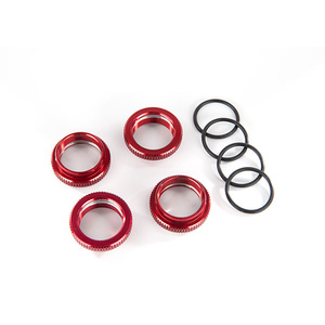 TRAXXAS 8968R: Spring Retainer (Adjuster), Red-Anodized Aluminum, For GT-Maxx® Shocks