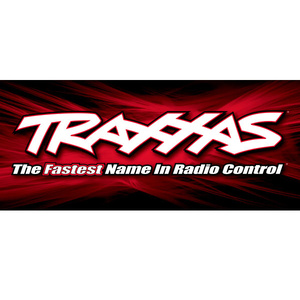 TRAXXAS 9909: TRAXXAS® racing banner, red & black (3x7 feet)