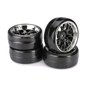 Absima Drift Wheel Set LP ''Honeycomb / Profile B'' Black/Chrome 12mm 1:10 (4pcs)