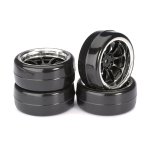 Absima Drift Wheel Set LP ''9-Spoke / Profile B'' Black/Chrome 12mm 1:10 (4pcs)