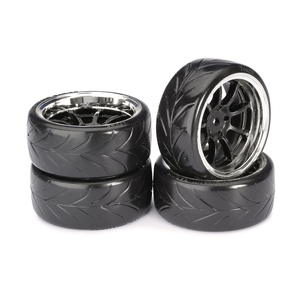 Absima Drift Wheel Set LP ''9-Spoke / Profile A'' Black/Chrome 12mm 1:10 (4pcs)