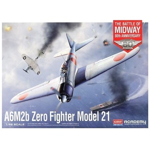 Academy 12352 A6M2b Zero Fighter Model 21 "Battle of Midway" 1/48 Scale Plastic Model Kit