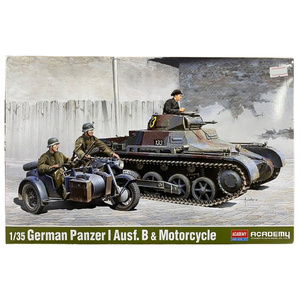 Academy 13556 German Panzer I Ausf. B & Motorcycle 1/35 Scale Plastic Model Kit