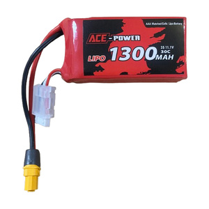 Ace Power 3S 11.1v 1300mAh 30C Soft Case LiPo Battery w/ XT60 Connector