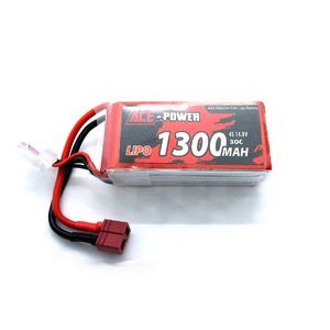 Ace Power 14.8v Lipo Battery 4S 1300mah 30C Deans T Connector