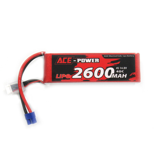 Ace Power 4S 14.8v 2600mAh 40C LiPo Battery w/ EC3