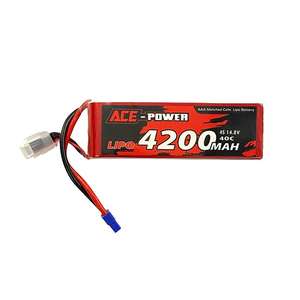Ace Power 14.8V 4S 4200mAh 40C LiPo Battery Soft Case w/ EC3 Connector