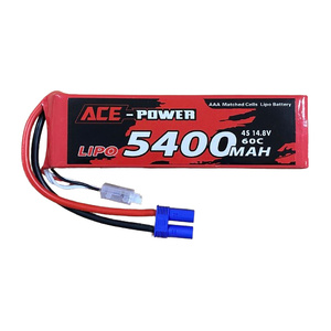 Ace Power 4S 14.8v 5400mAh 60C LiPo Battery Soft Case w/ EC5 Connector