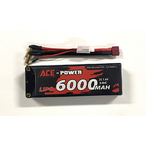 Ace Power 7.6V 2S 6000mAh 50C HC LiPo Battery w/ Deans Connector