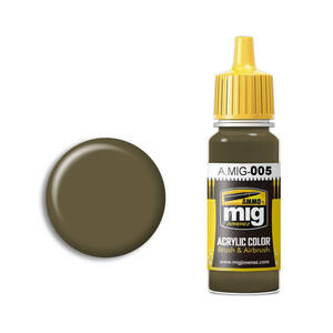 Ammo A.MIG-0005 RAL 7008 Graugrün Acrylic Paint Colour 17mL