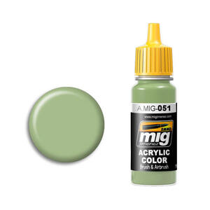 Ammo A.MIG-0051 Medium Light Green Acrylic Paint Colour 17mL