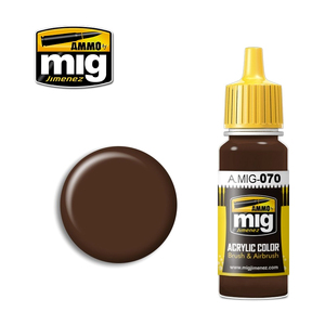 Ammo A.MIG-0070 Medium Brown Acrylic Paint Colour 17mL
