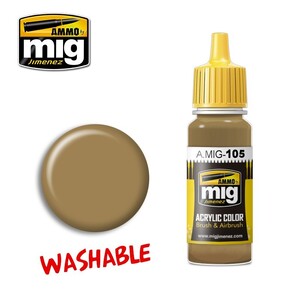 Ammo A.MIG-0105 Washable Dust RAL 8000 Acrylic Paint Colour 17mL
