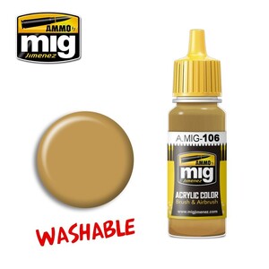 Ammo A.MIG-0106 Washable Sand RAL 8020 Acrylic Paint Colour 17mL