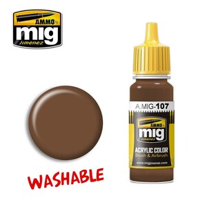 Ammo A.MIG-0107 Washable Earth Acrylic Paint Colour 17mL