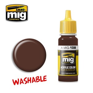 Ammo A.MIG-0108 Washable Mud Acrylic Paint Colour 17mL