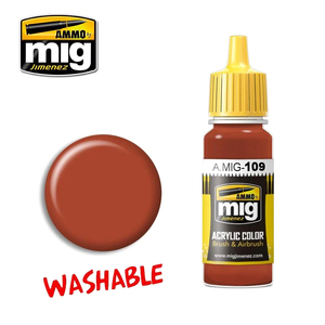 Ammo A.MIG-0109 Washable Rust Acrylic Paint Colour 17mL