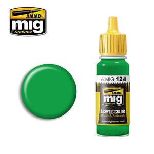 Ammo A.MIG-0124 Lime Green Acrylic Paint Colour 17mL