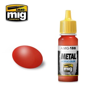 Ammo A.MIG-0188 Red Metallic Acrylic Paint Colour 17mL