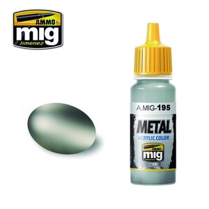 Ammo A.MIG-0195 Silver Metallic Acrylic Paint Colour 17mL