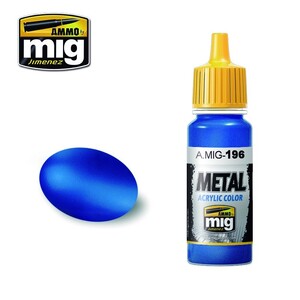 Ammo A.MIG-0196 Warhead Blue Metallic Acrylic Paint Colour 17mL