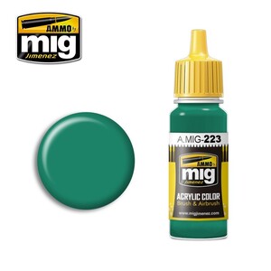 Ammo A.MIG-0223 Interior Turquoise Green Acrylic Paint Colour 17mL