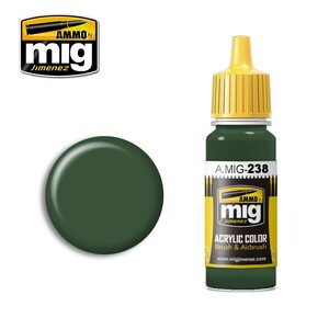 Ammo A.MIG-0238 FS-34092 Medium Green Acrylic Paint Colour 17mL