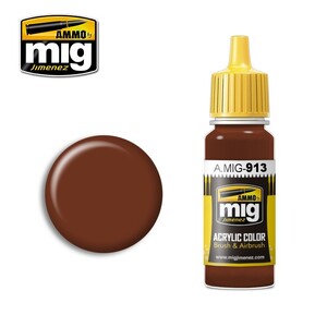 Ammo A.MIG-0913 Red Brown Base Acrylic Paint Colour 17mL