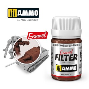 Ammo A.MIG-1500 Brown for White Enamel Filter 35mL