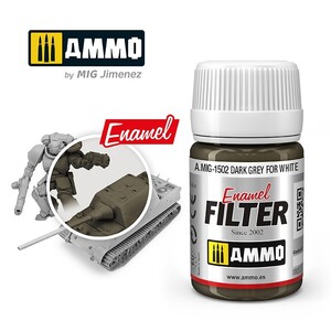 Ammo A.MIG-1502 Dark Grey for White Enamel Filter 35mL