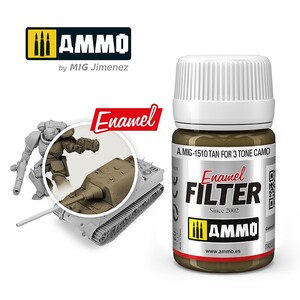 Ammo A.MIG-1510 Tan for 3 Tone Camo Enamel Filter 35mL