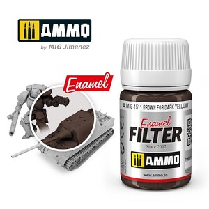 Ammo A.MIG-1511 Brown for Dark Yellow Enamel Filter 35mL