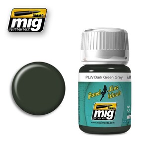 Ammo A.MIG-1608 PLW Dark Green Grey Panel Line Wash 35mL