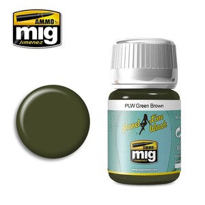 Ammo A.MIG-1612 PLW Green Brown Panel Line Wash 35mL