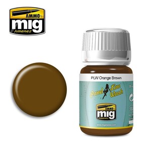 Ammo A.MIG-1616 Panel Line Wash Orange Brown Paint 35ml 