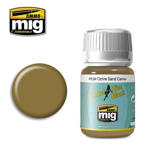 Ammo A.MIG-1622 PLW Ochre for Sand Camo Panel Line Wash 35mL