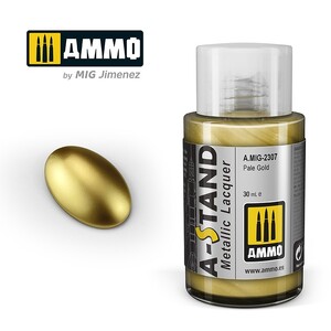 Ammo A.MIG-2307 Pale Gold A-Stand Metallic Lacquer 30mL